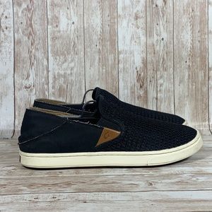 Olukai Pehuea Mesh Comfort Slip On Casual Sneakers Black Women's Size 7